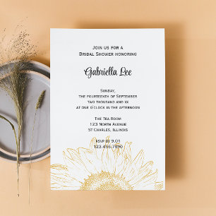 Yellow Sunflower Graphic Bridal Shower Invitation