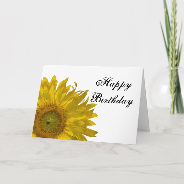 Yellow Sunflower Happy Birthday Card (Front)