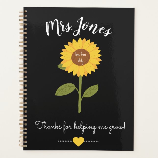 Yellow sunflower helping me grow planner (Front)
