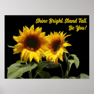 Yellow Sunflower Inspirational Poster