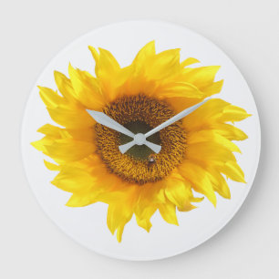 yellow sunflower large clock