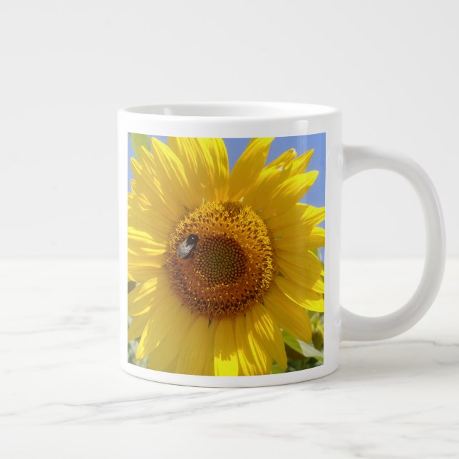 Yellow Sunflower Large Coffee Mug (Right)