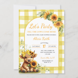 Yellow Sunflower Let's Party Baby Shower Invitatio Invitation