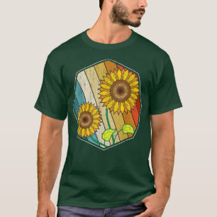 Yellow Sunflower Lover Gardener Retro Sunshine Sun T-Shirt