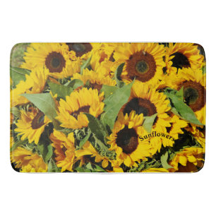 Yellow Sunflower Memory Foam Bath Mat
