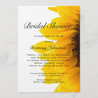 Yellow Sunflower Modern Bridal Shower Invitation