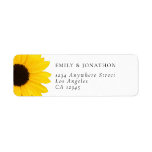 Yellow Sunflower Names Return Address Label