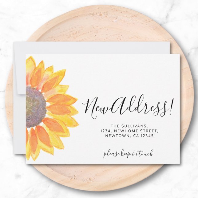 Yellow Sunflower New Address Moving  Announcement (Creator Uploaded)