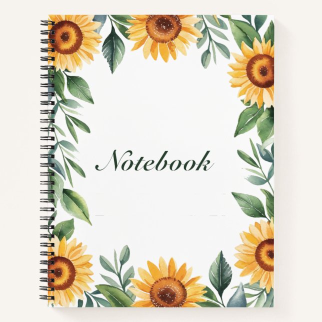 Yellow Sunflower  Notebook (Front)