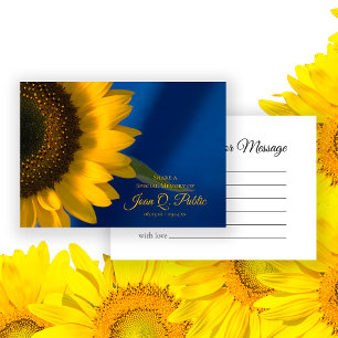 Yellow Sunflower on Blue Share a Memory Funeral  Card