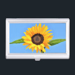 Yellow Sunflower on Blue Sky Business Card Case<br><div class="desc">Business Card Cases with Yellow Sunflower Against Sun on Blue Sky - Summer Day - Photo Flower Nature - You can also personalise - Choose / Add Your Unique Photo - Image / Text - Name / Colour / Font / Size / more - Make Your Special Gift - Resize...</div>