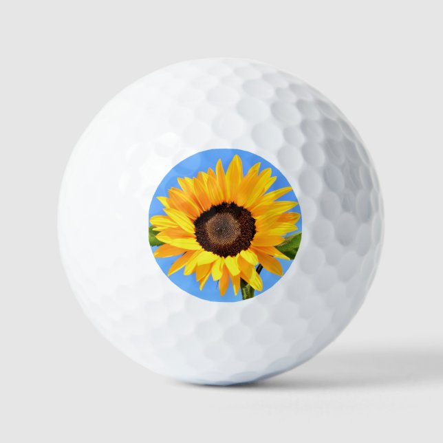 Yellow Sunflower on Blue Sky Golf Balls (Front)