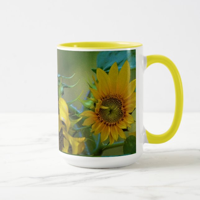 Yellow Sunflower Painting Garden Floral Art Mug (Right)