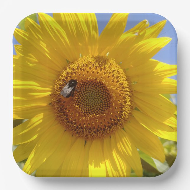 Yellow Sunflower Paper Plate (Front)