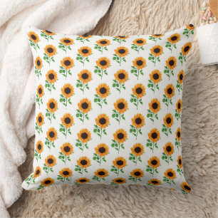 Yellow Sunflower Pattern Floral Cushion