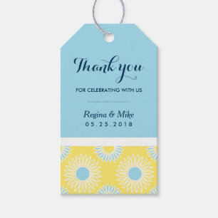 Yellow Sunflower Pattern Gift Tags for Wedding