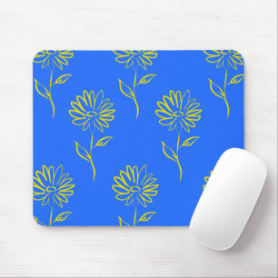 Yellow Sunflower Pattern Mouse Mat
