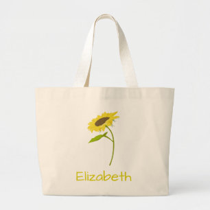 Yellow Sunflower Personalise your own Large Tote Bag