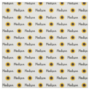 Yellow Sunflower Personalised Name Fabric