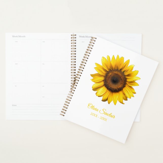 Yellow Sunflower Personalised Planner (Display)
