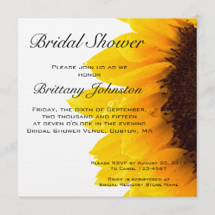 Yellow Sunflower Photo Bridal Shower Invitation