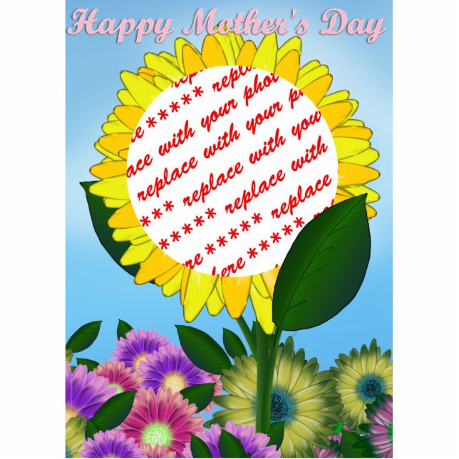 Yellow Sunflower Photo Frame for Mother's Day Standing Photo Sculpture (Front)