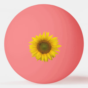 Yellow Sunflower Pink Ping Pong Ball