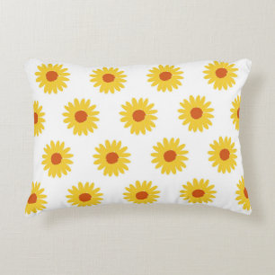 Yellow Sunflower Pretty Retro Y2K Pattern Decorative Cushion