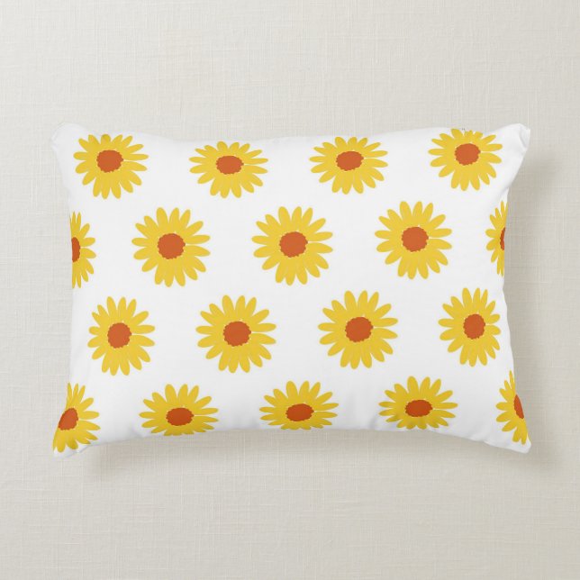 Yellow Sunflower Pretty Retro Y2K Pattern Decorative Cushion (Front)