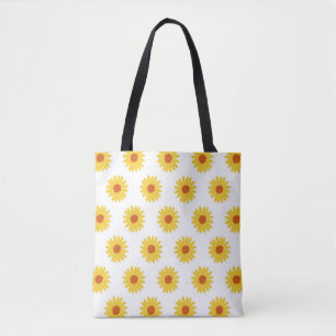 Yellow Sunflower Pretty Retro Y2K Pattern Tote Bag