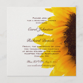 Yellow Sunflower Rehearsal Dinner Invitation