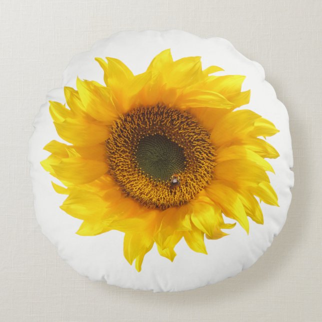 yellow sunflower round cushion (Front)