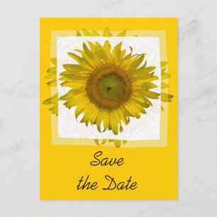 Yellow Sunflower Save the Date Announcement Postcard