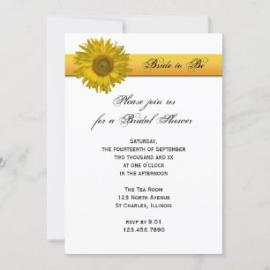 Yellow Sunflower Stripe Bridal Shower Invitation