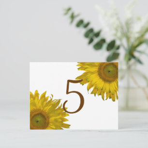 Yellow Sunflower Table Number Postcard