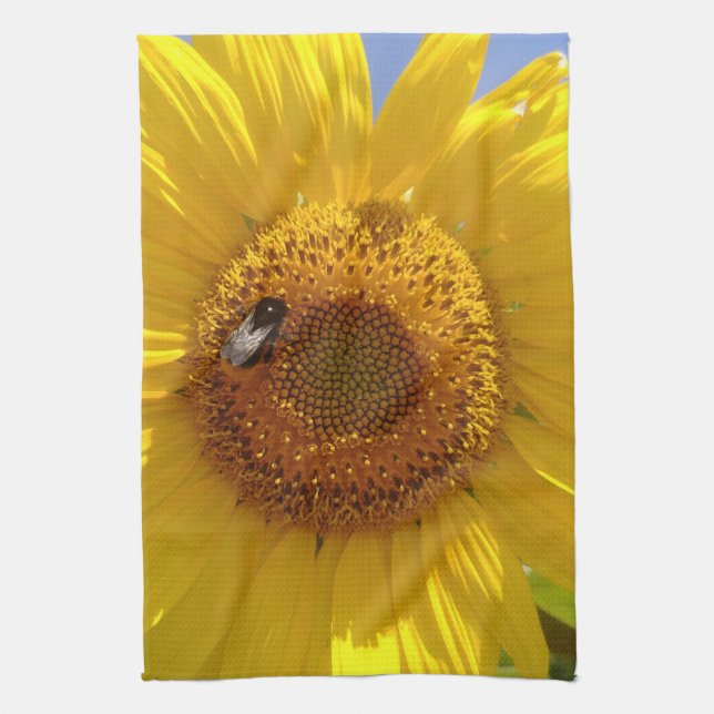 Yellow Sunflower Tea Towel (Vertical)