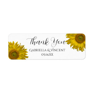 Yellow Sunflower Thank You Favour Tag