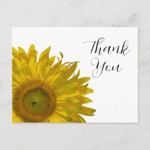 Yellow Sunflower Thank You Postcard