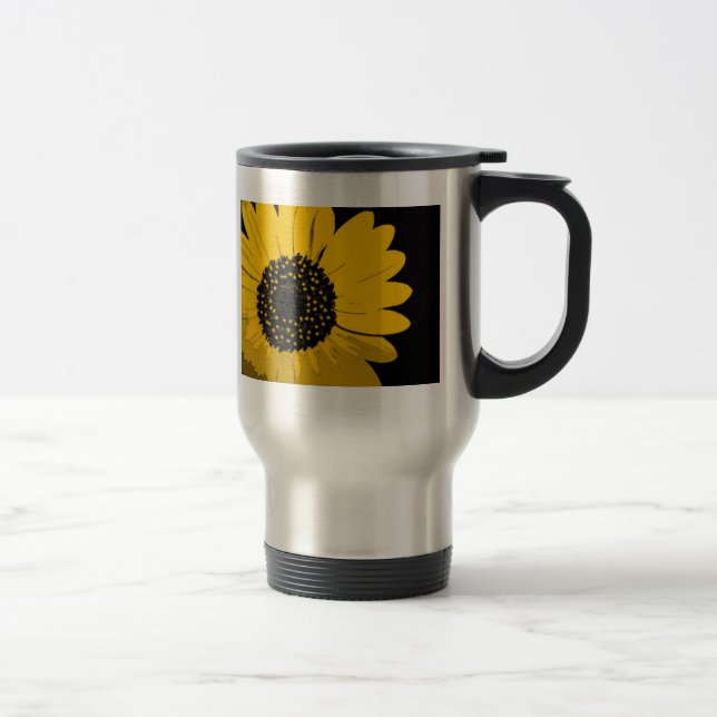 Yellow Sunflower Travel Mug (Right)