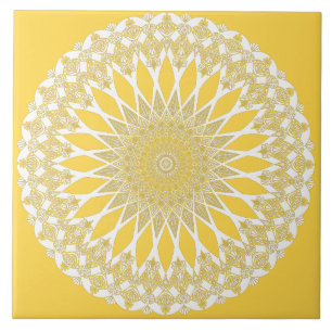 Yellow Sunflower Tristyns Mandala Tile