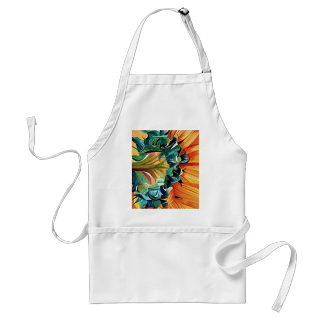 Yellow Sunflower watercolor original art painting Standard Apron (Front)