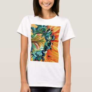 Yellow Sunflower watercolor original art painting T-Shirt