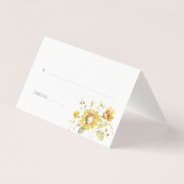 Yellow Sunflower Watercolor Wedding (Front)