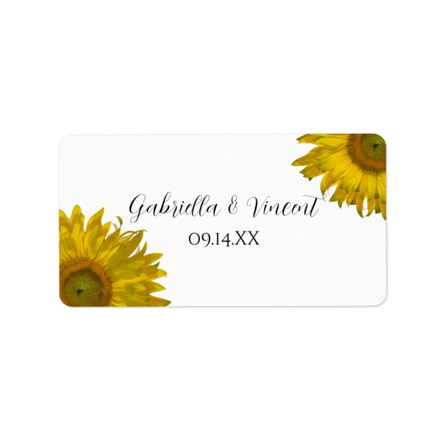Yellow Sunflower Wedding Favour Tag (Front)