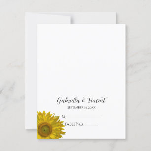 Yellow Sunflower Wedding Place Card