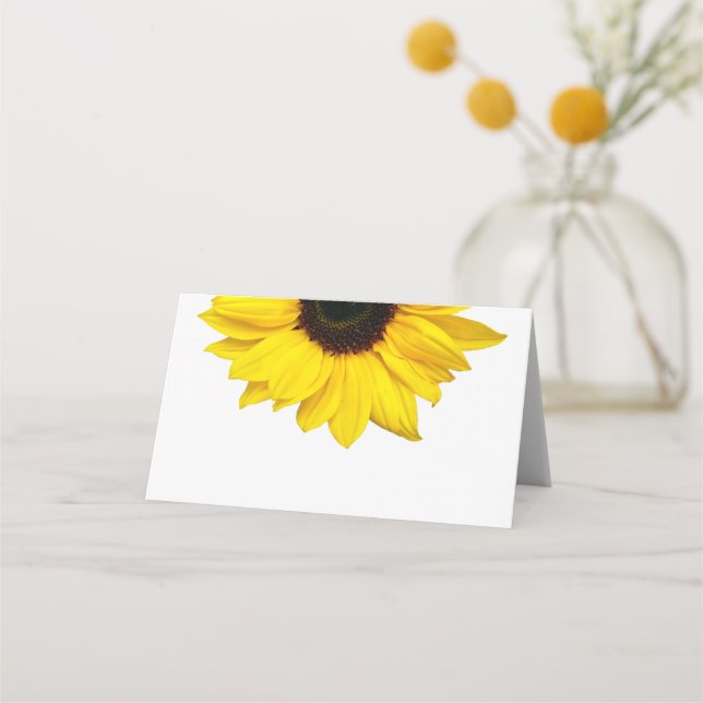 Yellow Sunflower Wedding Place Card (Front)