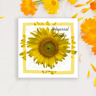 Yellow Sunflower Wedding Rehearsal Dinner Invitation