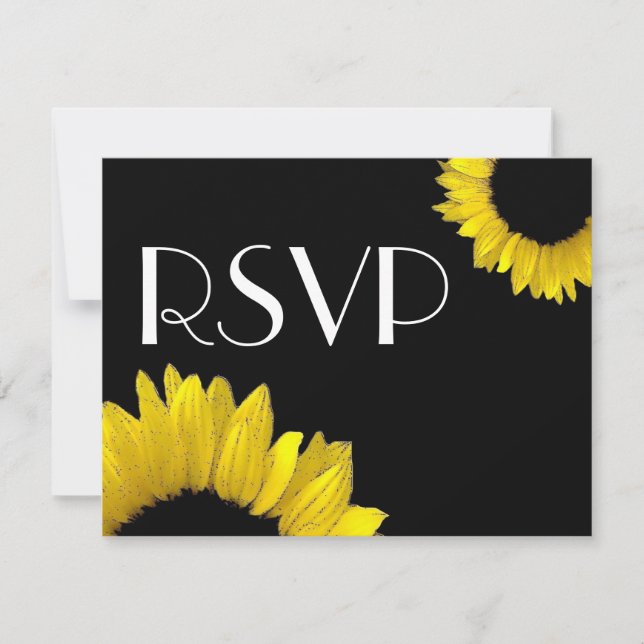 Yellow Sunflower Wedding RSVP Response Card (Front)