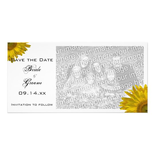 Yellow Sunflower Wedding Save the Date Photo Card