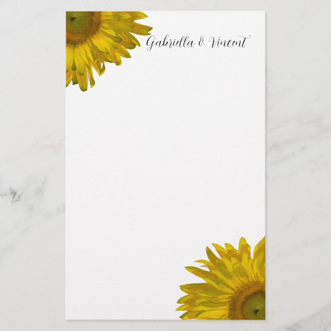 Yellow Sunflower Wedding Stationery (Front)